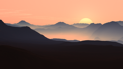 Quelle: pixabay.com / ID 8385, https://pixabay.com/de/illustrations/berge-landschaft-sonnenuntergang-55067/ Berge mit Sonnenuntergang